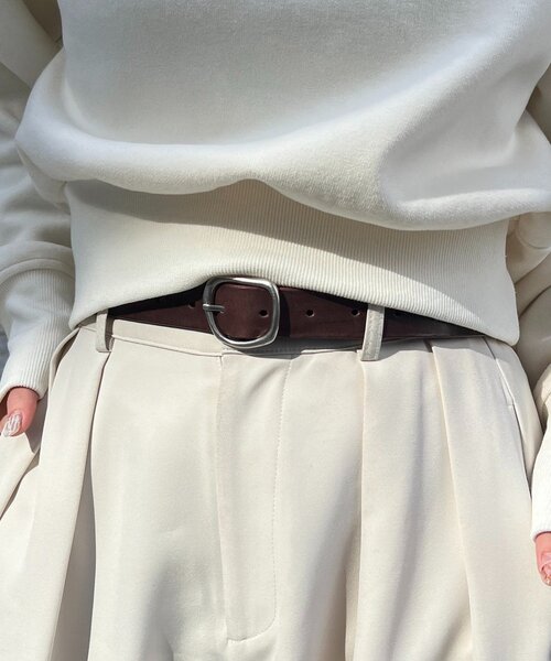 CAPRICIEUX LE'MAGE(カプリシューレマージュ)の「ニュアンスバックルスリムベルト(ベルト・レディース・ブラウン/ブラック・FREE)」の10枚目の写真