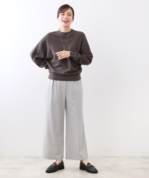 Reflect(リフレクト)の「【ウエスト総ゴム】ワイドストレートパンツ(その他パンツ・レディース・ネイビー/ライトグレー/ダークブラウン・07/09/11)」の5枚目の写真
