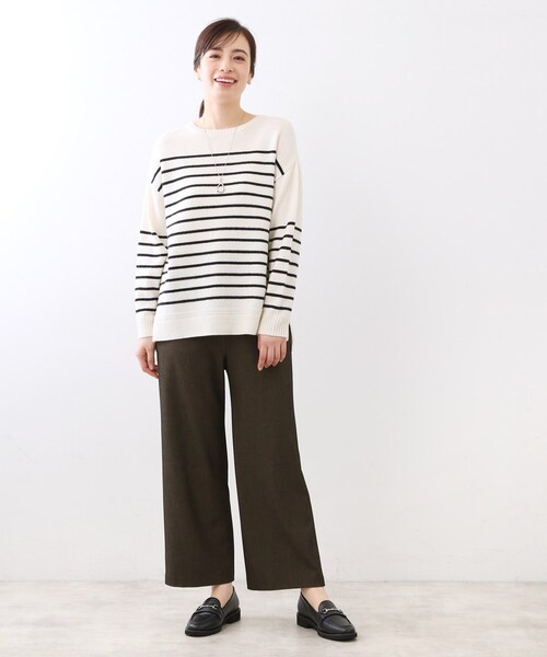 Reflect(リフレクト)の「【ウエスト総ゴム】ワイドストレートパンツ(その他パンツ・レディース・ネイビー/ライトグレー/ダークブラウン・07/09/11)」の9枚目の写真