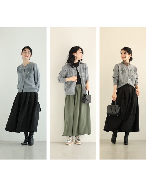 cawaii（カワイイ）の「チュールのお花咲くおめかしカーディガン（カーディガン/ボレロ・レディース・レッド/グレー・FREE）」の12枚目の写真