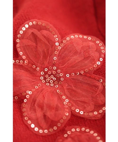 cawaii（カワイイ）の「チュールのお花咲くおめかしカーディガン（カーディガン/ボレロ・レディース・レッド/グレー・FREE）」の17枚目の写真