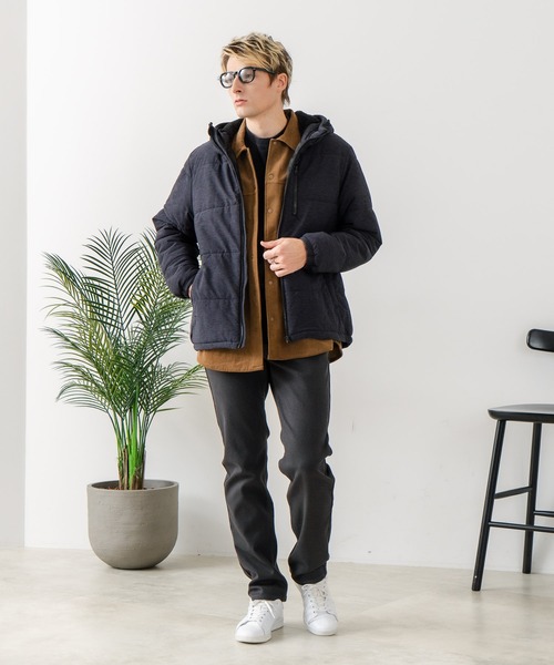 Blue Standard (ブルースタンダード)の「【Blue Standard/ブルースタンダード】カチオン杢ニット ストレッチ中綿ジャケット(ブルゾン・メンズ・ネイビー/チャコールグレー/グレー・X-LARGE/LARGE/MEDIUM)」の10枚目の写真
