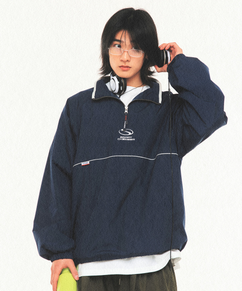 SPORT CHAMBER(スポーツチャンバー)の「SCオーバーサイズウォームアップシャツ(ネイビー)(ナイロンジャケット・レディース・その他・2/3)」の6枚目の写真