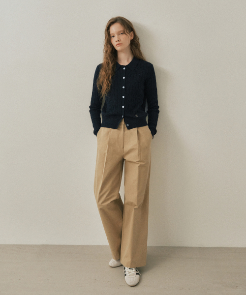 WEDNESDAYOASISFORWOMEN(ウェンズデー オアシス フォー ウーマン)の「ツイストカシミヤブレンドニットカーディガン_NAVY(WC25-KN39)(カーディガン/ボレロ・レディース・ネイビー・FREE)」の3枚目の写真