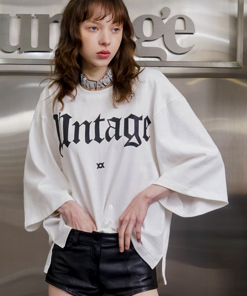 UNTAGE（アンテージ）の「ロゴプリントケープ半袖Tシャツ[ホワイト(ユニセックス)]_UTT-ST35（Tシャツ/カットソー・メンズ・その他・FREE）」の4枚目の写真