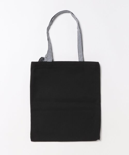 styiro(スタイロ)の「Check ribbon tote bag / ギンガムチェックリボントートバッグ〈A4対応・軽量〉(トートバッグ・レディース・ブラック・FREE)」の4枚目の写真