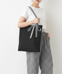 Check ribbon tote bag / ギンガムチェックリボントートバッグ〈A4対応・軽量〉