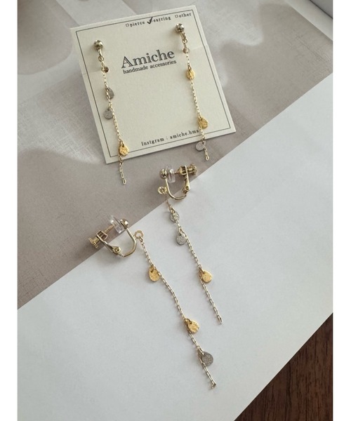tone(トーン)の「【Amiche】ドロップチャームイヤリング(MA)(イヤリング・レディース・ゴールド・FREE)」の2枚目の写真