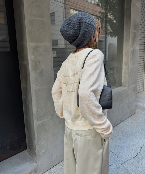 nananamoe(ナナナモエ)の「lettering mohair knit cardigan(ニット/セーター・レディース・チャコールグレー/アイボリー/ベージュ・FREE)」の19枚目の写真
