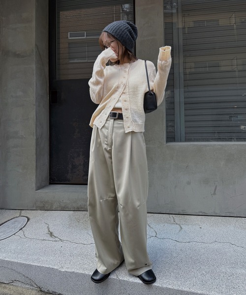 nananamoe(ナナナモエ)の「lettering mohair knit cardigan(ニット/セーター・レディース・チャコールグレー/アイボリー/ベージュ・FREE)」の20枚目の写真