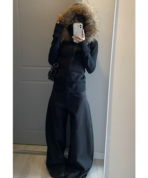 セール】【秋冬新作】ファー取り外し2WAYジップパーカー（パーカー