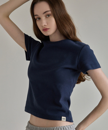 bounDary | ゴルジラウンドスパン半袖Tシャツ【ネイビー】(Tシャツ/カットソー)