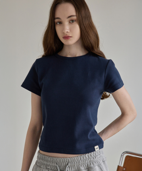 bounDary（バウンダリー）の「ゴルジラウンドスパン半袖Tシャツ【ネイビー】（Tシャツ/カットソー・レディース・その他・FREE）」の2枚目の写真