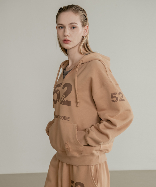 SSIN AND LEE（シンアンドリー）の「(W) ラスティコットンスウェットフードTシャツ ベージュ（パーカー・レディース・その他・F）」の6枚目の写真