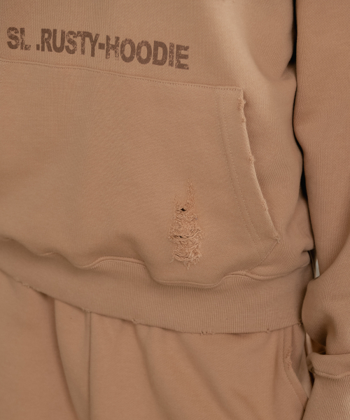SSIN AND LEE（シンアンドリー）の「(W) ラスティコットンスウェットフードTシャツ ベージュ（パーカー・レディース・その他・F）」の8枚目の写真