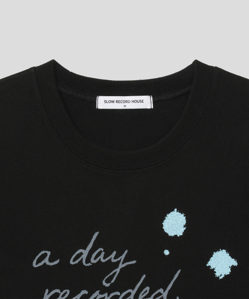 SLOW RECORD HOUSE（スローレコードハウス）の「デイレコードTシャツ_ブラック（Tシャツ/カットソー・レディース・その他・SMALL/MEDIUM/LARGE）」の3枚目の写真