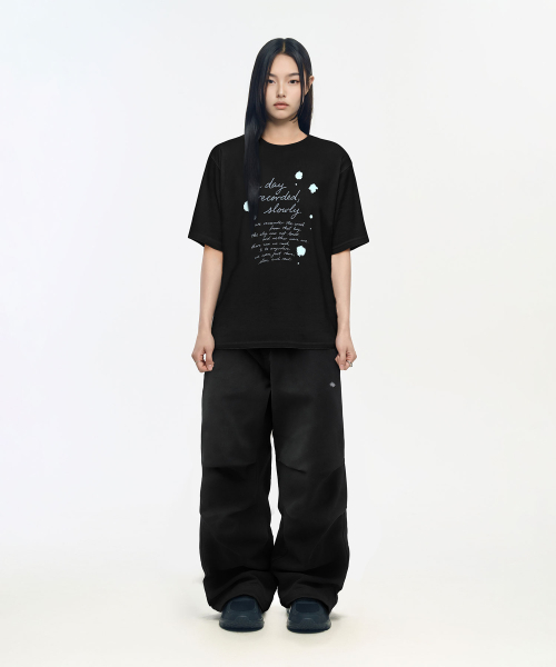 SLOW RECORD HOUSE（スローレコードハウス）の「デイレコードTシャツ_ブラック（Tシャツ/カットソー・レディース・その他・SMALL/MEDIUM/LARGE）」の5枚目の写真