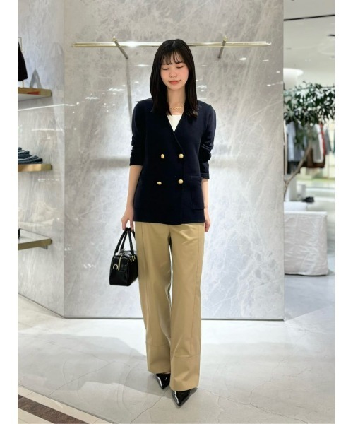allureville(アルアバイル)の「ガーターノーカラーニットジャケット(カーディガン/ボレロ・レディース・ブルー/ブラック系その他/ネイビー/アイボリー・2)」の6枚目の写真