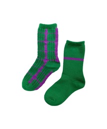 FAKUI | ASIMETRIC CHECK SOCKS / アシンメトリーチェックソックス(ソックス/靴下)