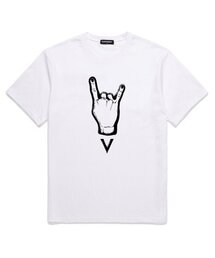 フィンガーVオーバーサイズ半袖Tシャツ (VS0083) ホワイト