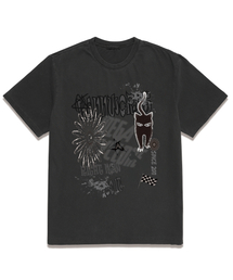 ピグメント CAT DO IT オーバーサイズ 半袖Tシャツ (VS0124) グレー