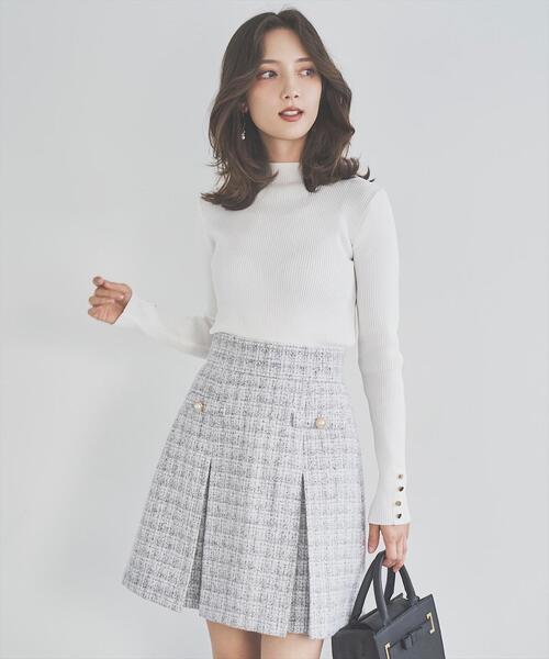 SWINGLE（スウィングル）の「ツイードタックミニスカート（スカート・レディース・ブラック系その他5/ホワイト系その他6/ブルー系その他5・SMALL/MEDIUM）」の4枚目の写真