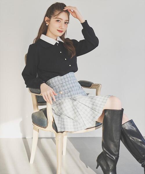 SWINGLE（スウィングル）の「ツイードタックミニスカート（スカート・レディース・ブラック系その他5/ホワイト系その他6/ブルー系その他5・SMALL/MEDIUM）」の8枚目の写真