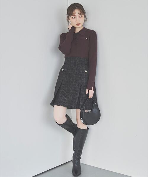 SWINGLE（スウィングル）の「ツイードタックミニスカート（スカート・レディース・ブラック系その他5/ホワイト系その他6/ブルー系その他5・SMALL/MEDIUM）」の10枚目の写真