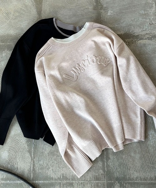 Doux archives(ドゥアルシーヴ)の「レイヤード風エンボスニット(ニット/セーター・レディース・ベージュ/オフホワイト/ブラック・FREE)」の21枚目の写真