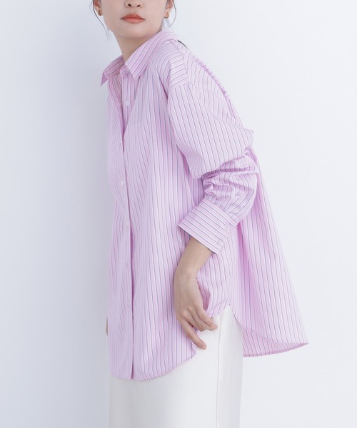 N.（N. Natural Beauty Basic）（エヌエヌナチュラルビューティーベーシック）の「ベーシックシャツ（シャツ/ブラウス・レディース・ピンク系その他/ベージュ系その他/ブルー・ﾌﾘ-）」の3枚目の写真