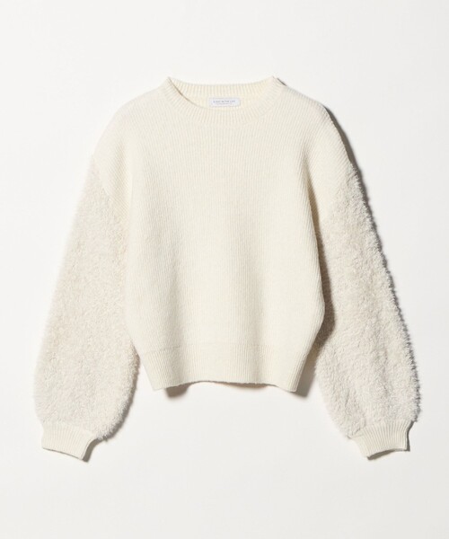 A DAY IN THE LIFE UNITED ARROWS(アデイインザライフユナイテッドアローズ)の「カタアゼ×フェザー コンビニット <A DAY IN THE LIFE>(ニット/セーター・レディース・ライトブルー/オフホワイト・FREE)」の2枚目の写真