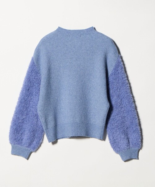 A DAY IN THE LIFE UNITED ARROWS(アデイインザライフユナイテッドアローズ)の「カタアゼ×フェザー コンビニット <A DAY IN THE LIFE>(ニット/セーター・レディース・ライトブルー/オフホワイト・FREE)」の3枚目の写真