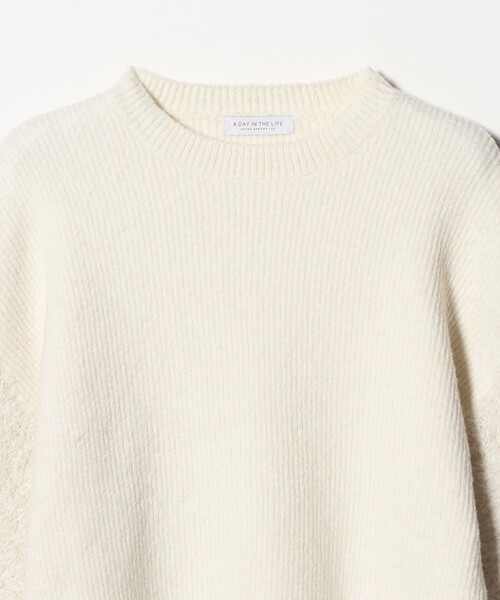 A DAY IN THE LIFE UNITED ARROWS(アデイインザライフユナイテッドアローズ)の「カタアゼ×フェザー コンビニット <A DAY IN THE LIFE>(ニット/セーター・レディース・ライトブルー/オフホワイト・FREE)」の8枚目の写真