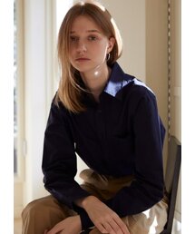 JUNECI（ジュネシ）の「刺繍シャツ（ネイビー）（シャツ/ブラウス）」