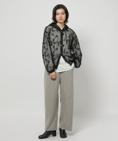 niko and...（ニコアンド）の「3Dフラワーメッシュフーディー（パーカー・レディース・ブラック/アイボリー/セージグリーン・FREE）」の10枚目の写真