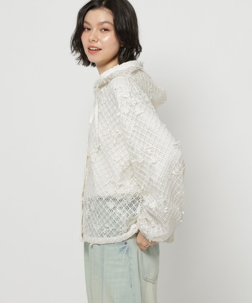 niko and...（ニコアンド）の「3Dフラワーメッシュフーディー（パーカー・レディース・ブラック/アイボリー/セージグリーン・FREE）」の16枚目の写真