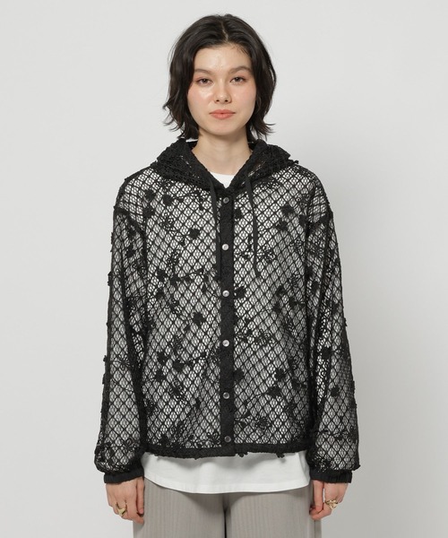 niko and...（ニコアンド）の「3Dフラワーメッシュフーディー（パーカー・レディース・ブラック/アイボリー/セージグリーン・FREE）」の21枚目の写真