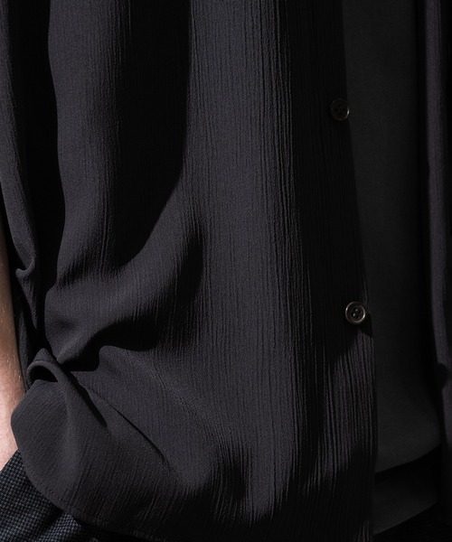 CITY TOKYO(シティトウキョウ)の「【CITY TOKYO/シティートーキョー】Air pleats リラックスS/Sシャツ(シャツ/ブラウス・メンズ・ダークグレー/ライトベージュ/サックスブルー・1/2)」の10枚目の写真
