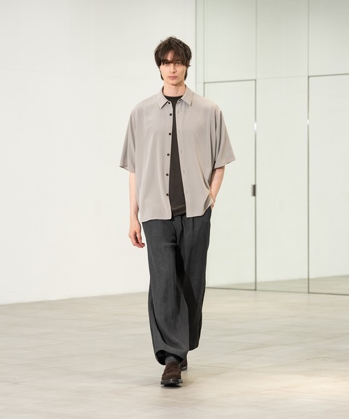 CITY TOKYO(シティトウキョウ)の「【CITY TOKYO/シティートーキョー】Air pleats リラックスS/Sシャツ(シャツ/ブラウス・メンズ・ダークグレー/ライトベージュ/サックスブルー・1/2)」の11枚目の写真