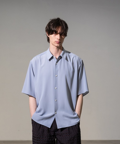 CITY TOKYO(シティトウキョウ)の「【CITY TOKYO/シティートーキョー】Air pleats リラックスS/Sシャツ(シャツ/ブラウス・メンズ・ダークグレー/ライトベージュ/サックスブルー・1/2)」の19枚目の写真