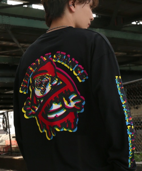 En serio TOKYO(エンソリオトーキョー)の「【SIDEWAYSTANCE】モザイクノーウェイ長袖Tシャツ(Tシャツ/カットソー・メンズ・パープル系4/グレー系4/ブラック系4/カーキ系4・LARGE/X-LARGE/SMALL)」の1枚目の写真
