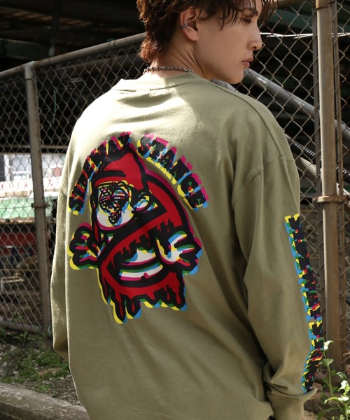 En serio TOKYO(エンソリオトーキョー)の「【SIDEWAYSTANCE】モザイクノーウェイ長袖Tシャツ(Tシャツ/カットソー・メンズ・パープル系4/グレー系4/ブラック系4/カーキ系4・LARGE/X-LARGE/SMALL)」の3枚目の写真