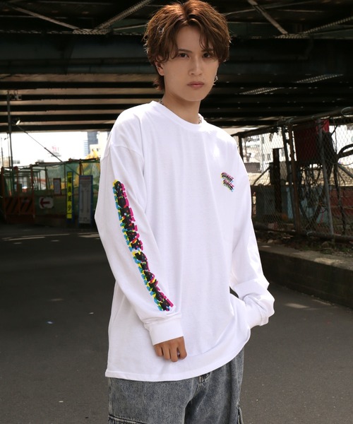 En serio TOKYO(エンソリオトーキョー)の「【SIDEWAYSTANCE】モザイクノーウェイ長袖Tシャツ(Tシャツ/カットソー・メンズ・パープル系4/グレー系4/ブラック系4/カーキ系4・LARGE/X-LARGE/SMALL)」の5枚目の写真
