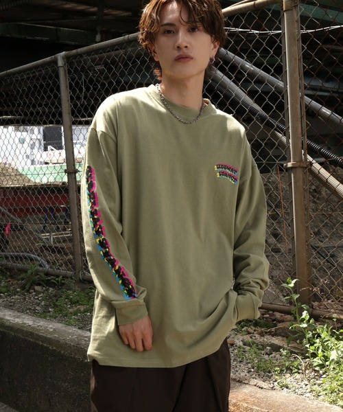 En serio TOKYO(エンソリオトーキョー)の「【SIDEWAYSTANCE】モザイクノーウェイ長袖Tシャツ(Tシャツ/カットソー・メンズ・パープル系4/グレー系4/ブラック系4/カーキ系4・LARGE/X-LARGE/SMALL)」の15枚目の写真