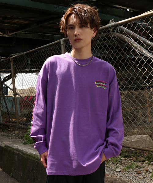 En serio TOKYO(エンソリオトーキョー)の「【SIDEWAYSTANCE】モザイクノーウェイ長袖Tシャツ(Tシャツ/カットソー・メンズ・パープル系4/グレー系4/ブラック系4/カーキ系4・LARGE/X-LARGE/SMALL)」の18枚目の写真