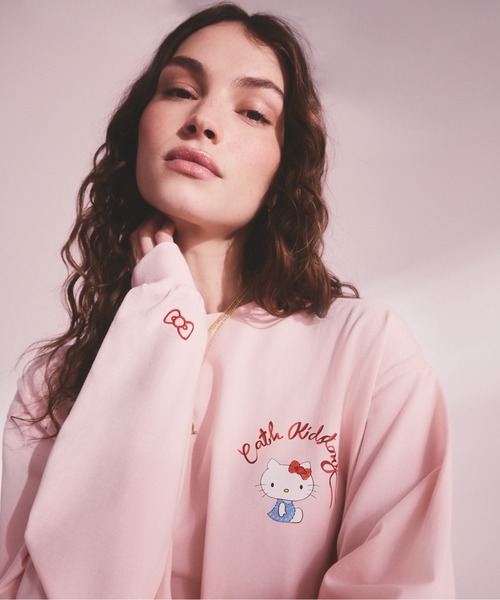 Cath Kidston(キャスキッドソン)の「Cath Kidston × Hello Kitty ロングスリーブTシャツ(Tシャツ/カットソー・レディース・ピンク/ホワイト・FREE)」の1枚目の写真