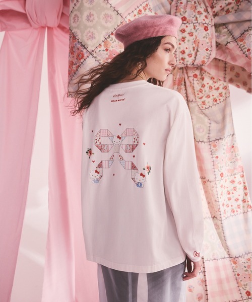 Cath Kidston(キャスキッドソン)の「Cath Kidston × Hello Kitty ロングスリーブTシャツ(Tシャツ/カットソー・レディース・ピンク/ホワイト・FREE)」の4枚目の写真