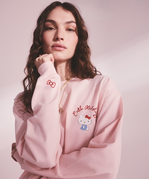 Cath Kidston(キャスキッドソン)の「Cath Kidston × Hello Kitty ロングスリーブTシャツ(Tシャツ/カットソー・レディース・ピンク/ホワイト・FREE)」の10枚目の写真