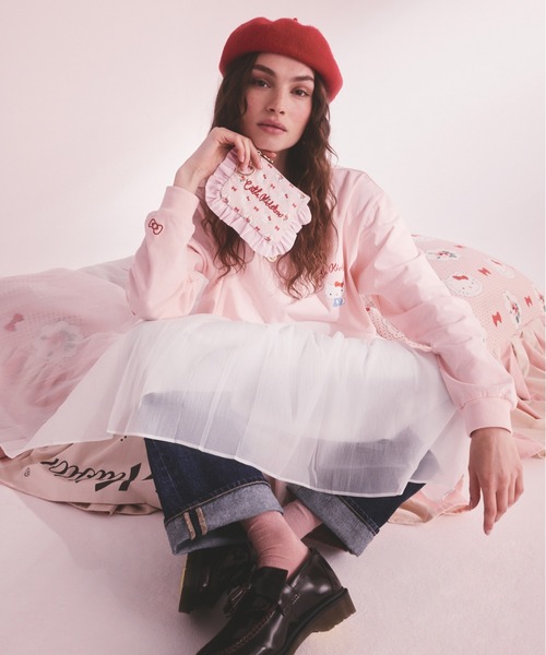 Cath Kidston(キャスキッドソン)の「Cath Kidston × Hello Kitty ロングスリーブTシャツ(Tシャツ/カットソー・レディース・ピンク/ホワイト・FREE)」の17枚目の写真