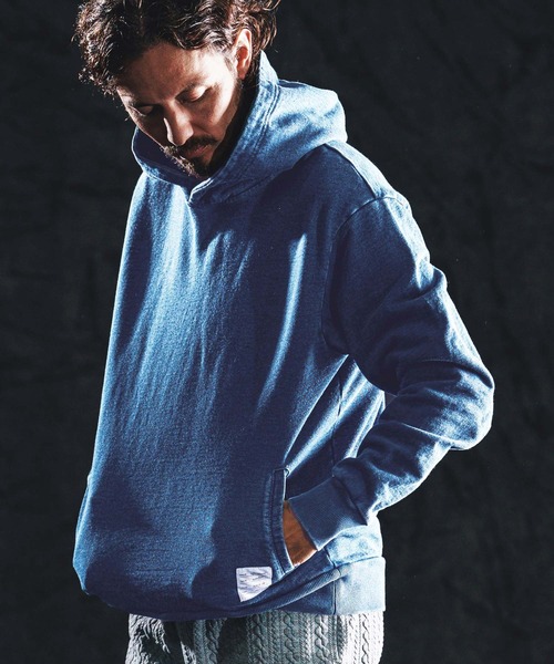 wjk reluxe(ダブルジェーケーリラックス)の「mpa4020-knit denim parka パーカー(WR26S-01)(パーカー・メンズ・ワンウォッシュ/インディゴブルー/ライトインディゴブルー・L/M/S)」の8枚目の写真